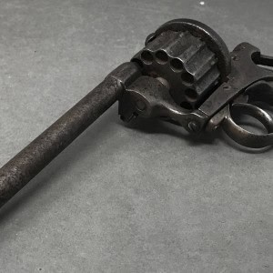 Original Antique Civil War Period Relic Model 9mm Pinfire 12 Round Cylinder Revolver Sold By D.C. Hodgkins & Sons, Macon, GA. Certified