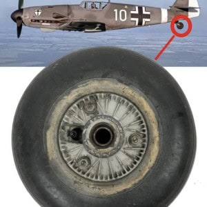OUTSTANDING WWII German Luftwaffe Messerschmitt Bf 109 Landing Gear Rear Wheel (Spornrad) Certified