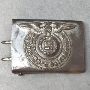 OUTSTANDING RARE Original WWII German Waffen SS Maker Marked COMBAT WORN Belt Buckle Certified