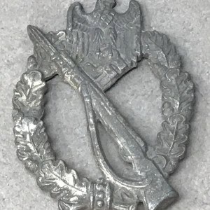 Original WWII German Infantry Assault Badge In Silver Maker Marked Certified By The Gettysburg Museum Of History