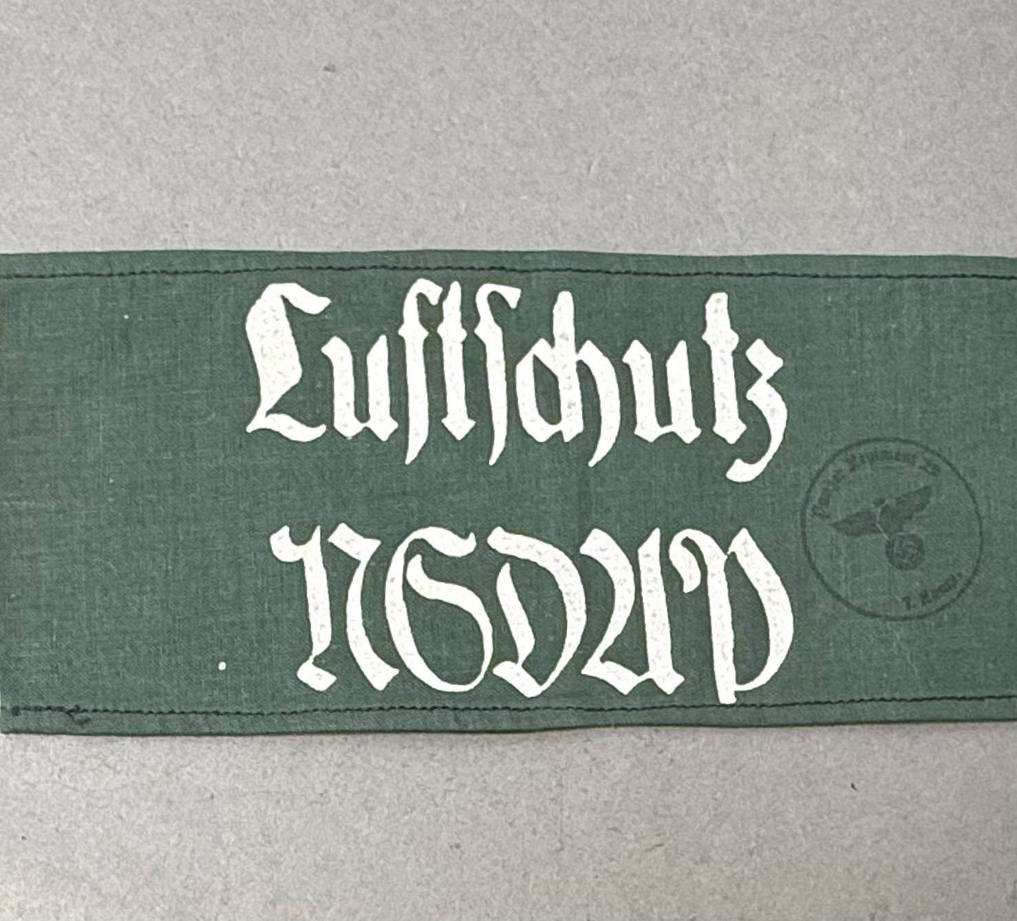 Original WWII NSDAP Luftschutz Armband – Very Rare, COA