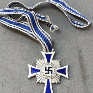 Very Nice Original WWII Era German Mother’s Cross Ehrenkreuz der Deutschen Mutter In Silver Certified