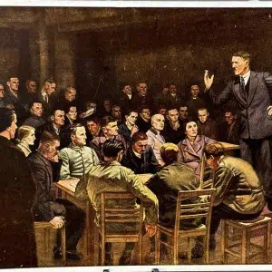RARE Adolf Hitler Beer Hall Postcard Circa 1930’S By Certified By The Gettysburg Museum Of History