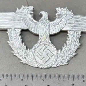 Original WWII German Police POLIZEI NCO’S SHAKO EAGLE. (Tschako Adler) Brought Home By A U.S. Veteran Certified