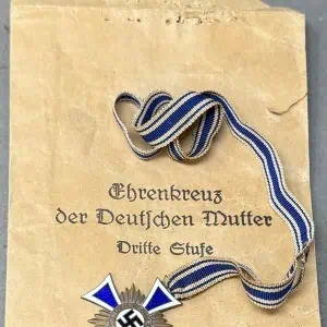Original German Mother’s Cross Ehrenkreuz der Deutschen Mutter In Bronze With Original Issue Envelope Certified
