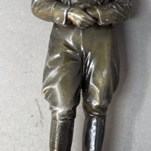 Original OUTSTANDING Large Metal Desk Top Full Body Adolf Hitler Bust With Heavy Marble Base Certified