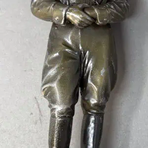 Original OUTSTANDING Large Metal Desk Top Full Body Adolf Hitler Bust With Heavy Marble Base Certified