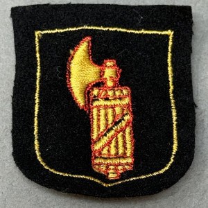 Original WWII German WAFFEN-SS ITALIAN VOLUNTEER’S SLEEVE SHIELD. (Landeschilde) Certified