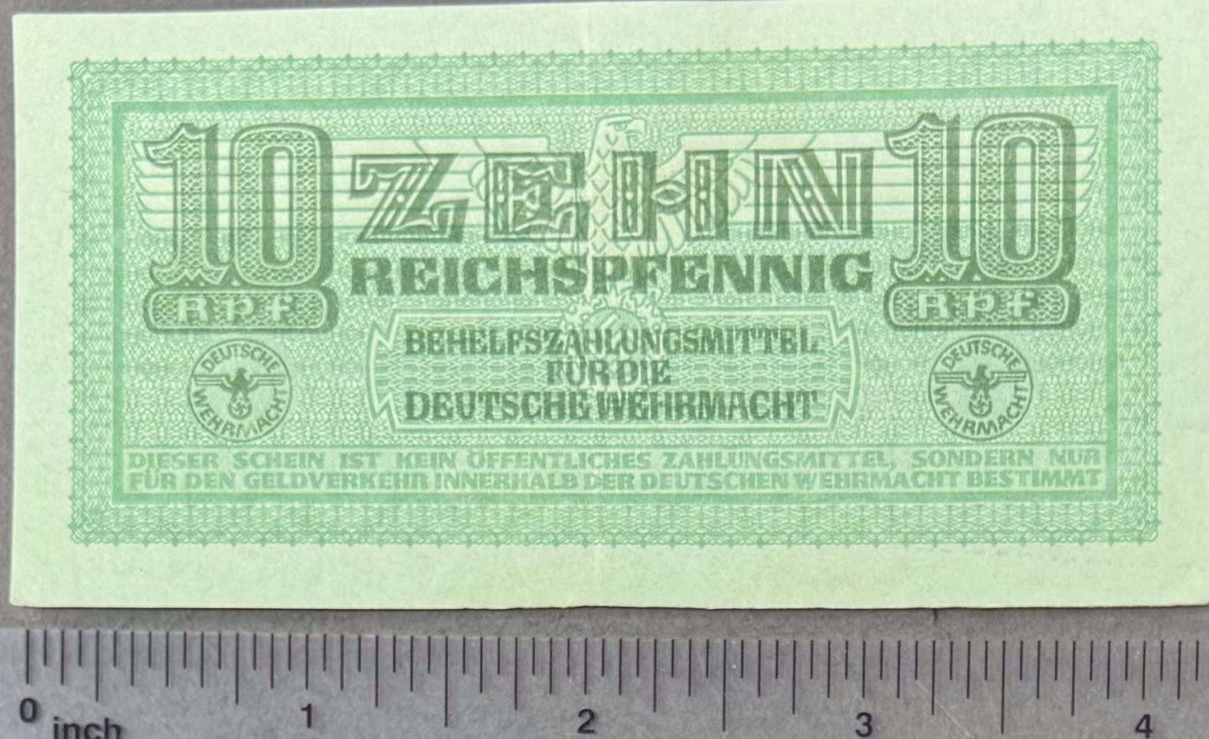 Rare WWII German Currency Note Third - Museum | Museum COA