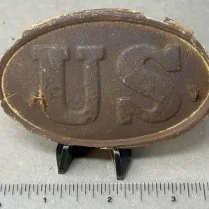 Original VERY NICE Civil War Excavated Relic U.S. Box Plate Recovered At Appomattox, Virginia Certified