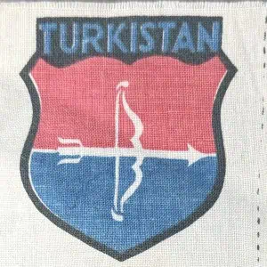 Original WWII German Army (Heer) TURKISTAN VOLUNTEER SLEEVE SHIELD (Turkistan Landeschilde) Certified