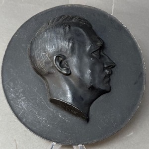 Very Nice Heavy Adolf Hitler High Quality Relief Plaque Given As A Memento Of Appreciation Certified By The Gettysburg Museum Of History