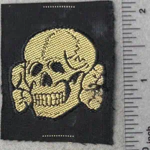 Original WWII German Waffen SS EM/NCOS CAP SKULL. (Tropen Mützentotenkopf) Brought Home By A U.S. Veteran From Dachau Certified.