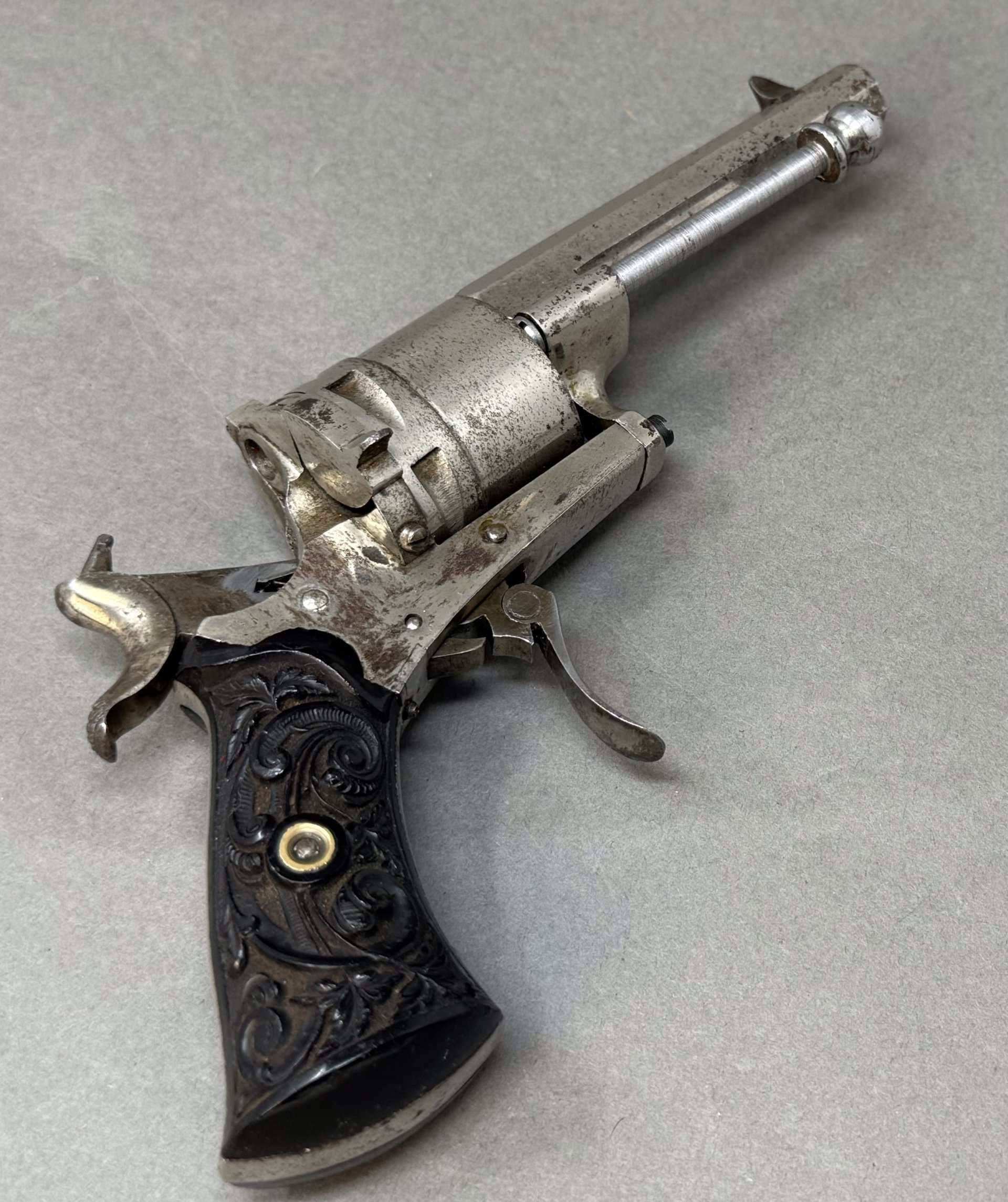 Pin Fire Revolver Invention Civil War 1858 Lefaucheux Pin-Fire Revolver - COA Museum COA