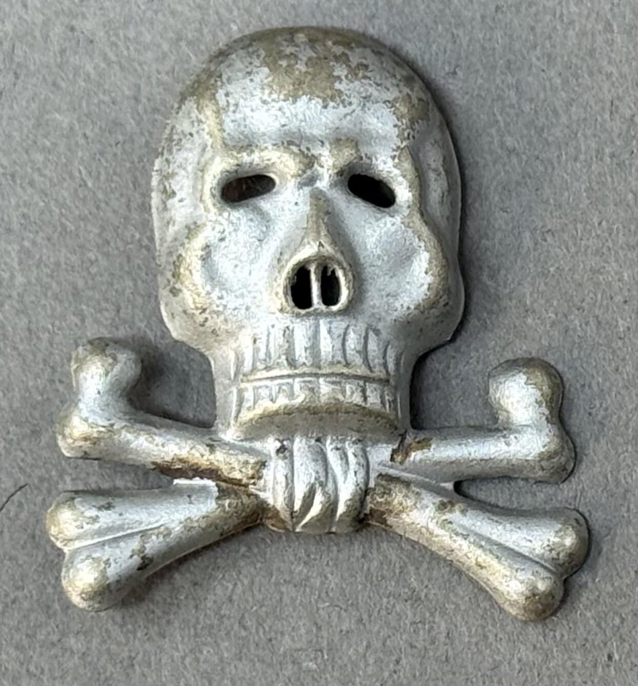 Outstanding WWII German SS Skull Visor Cap - Gettysburg COA