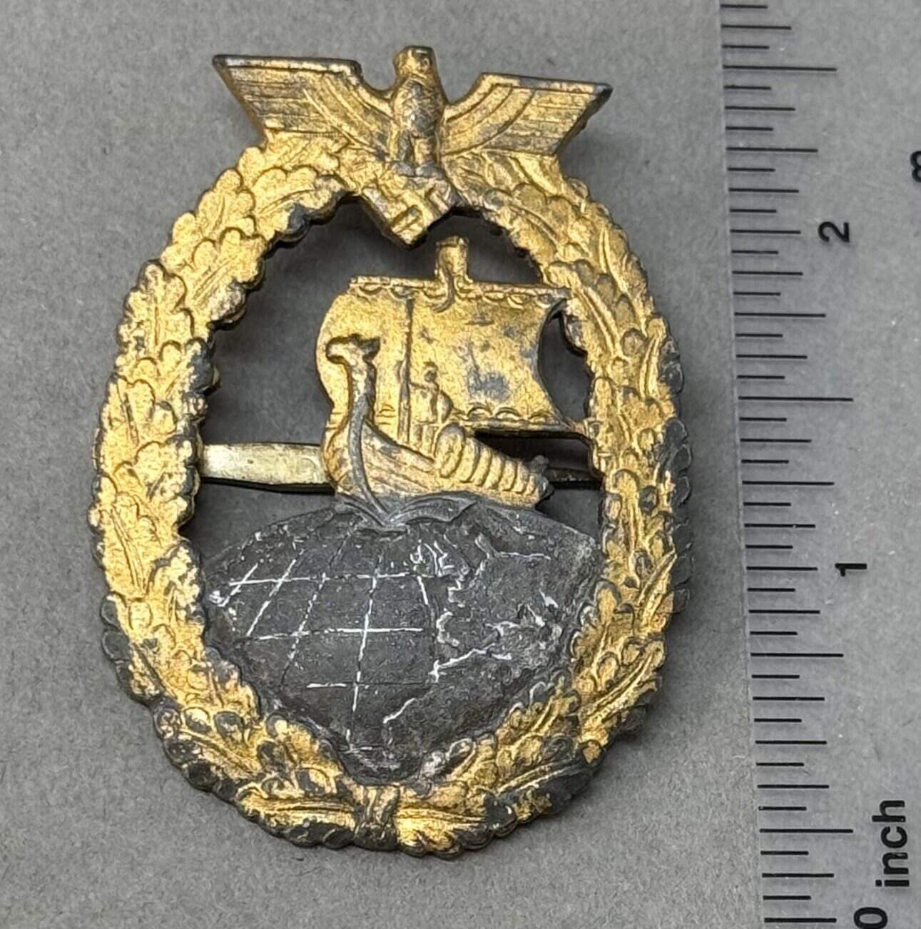 Rare WWII German Auxiliary Cruiser War Badge | COA